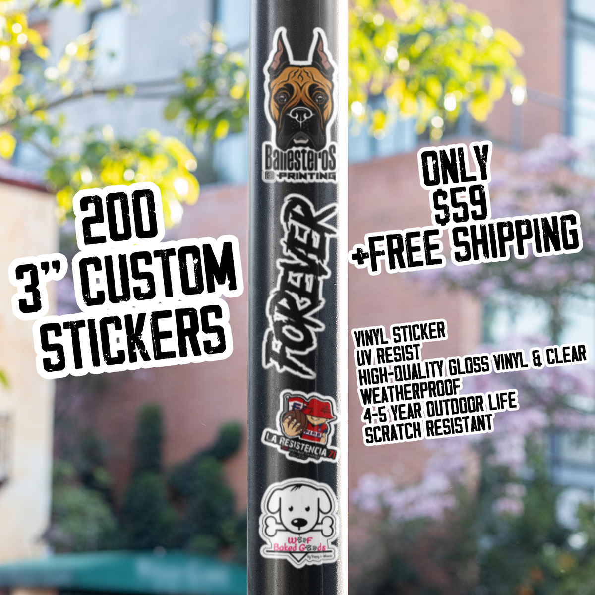 Die cut stickers, Free shipping